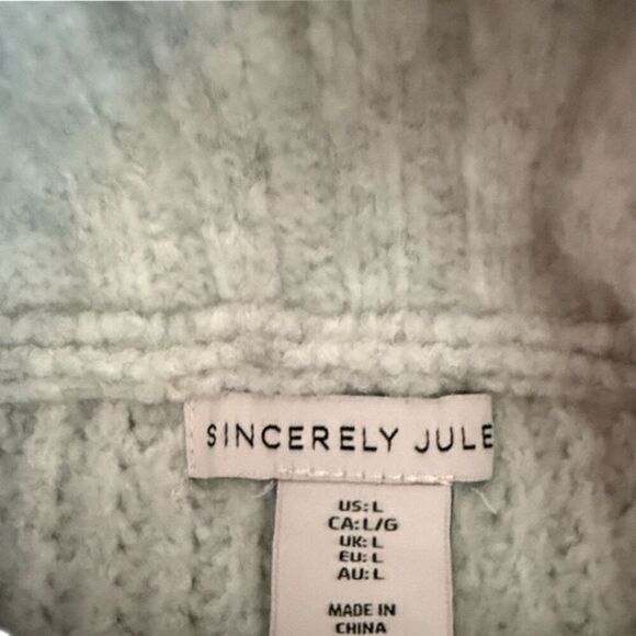 Sincerely Jules Gray Cable Knit Half Zip Up Sweater - Picture 6 of 8